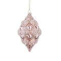 Pink Mercury Beaded Teardrop Hobnail Ornament