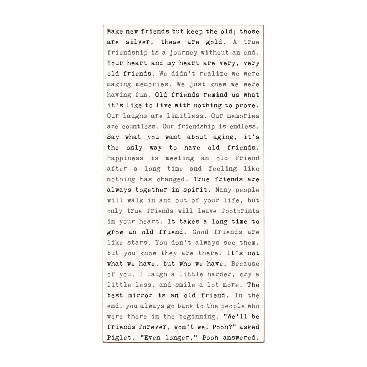 Cedar Mountain Studios | Old Friends Timber Wall Sign
