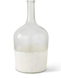 Vase Clear Glass Long Neck Frosted White Bottom