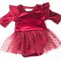 Cranberry Velvet Tutu Bodysuit