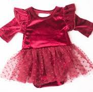 Cranberry Velvet Tutu Bodysuit