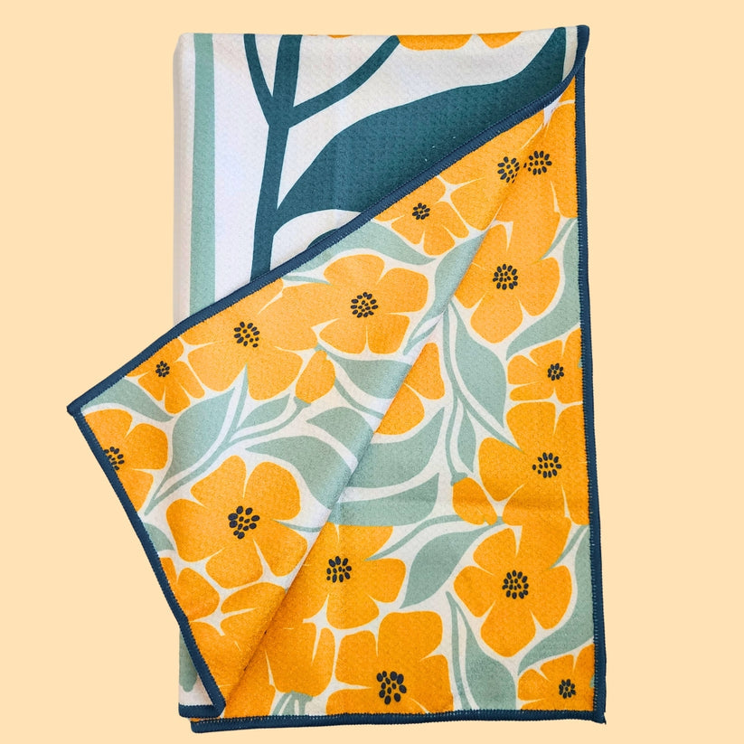 Buzzee | Orange Double-Sided Tea Towel