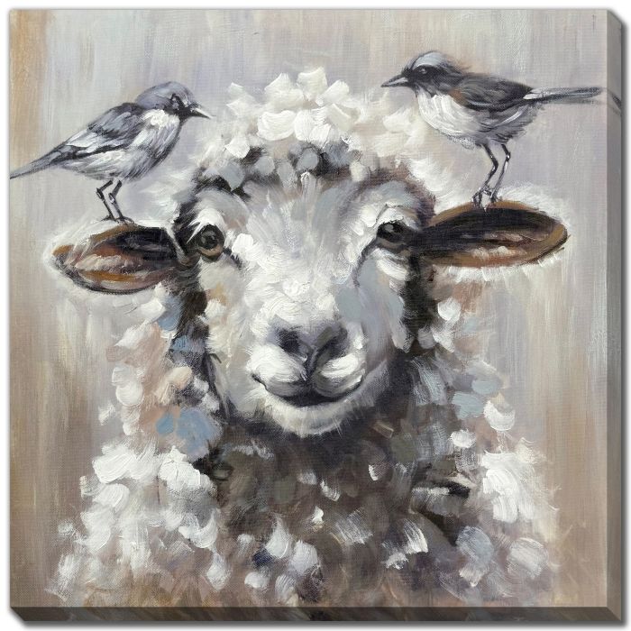 Feathered Friends Sheep Wall Art 20 x 20"