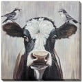 Feathered Friends Cow Wall Art 20 x 20"