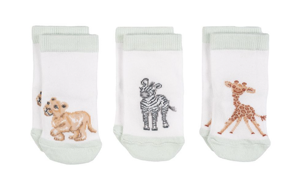 Wrendale Designs Little Savannah Baby Socks Set of 3