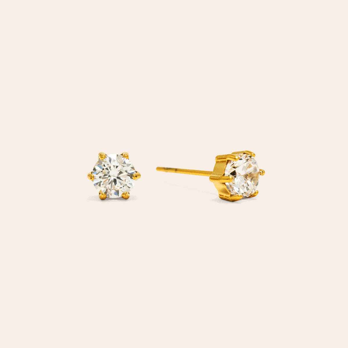 Lover's Tempo | Gold CZ Stud Earrings
