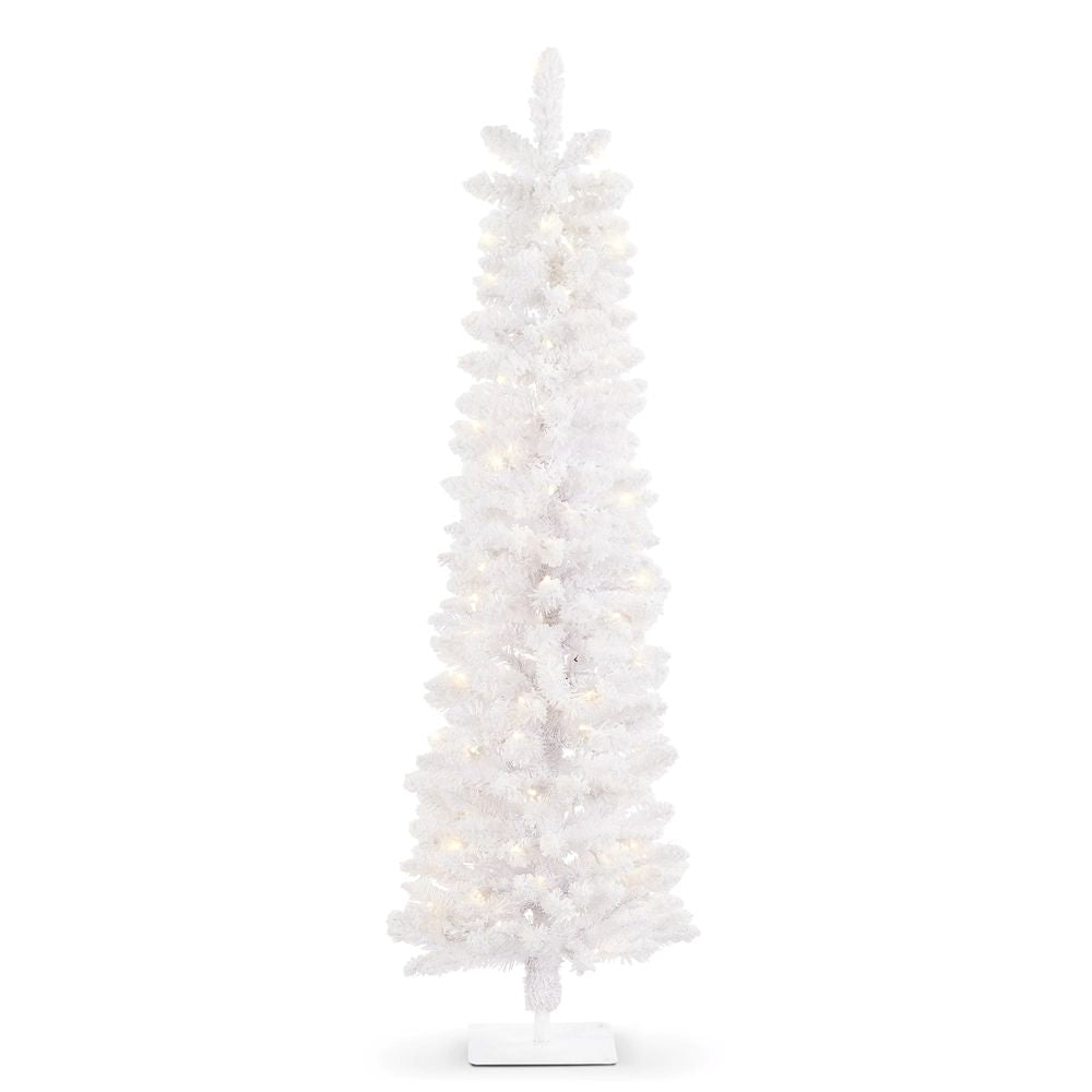 Tree White Pre Lit Flocked Alpine Tree