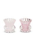 Glass Votive Ruffle Pink