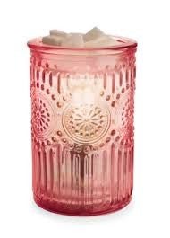 Candle Warmer Pink Parisian Glass