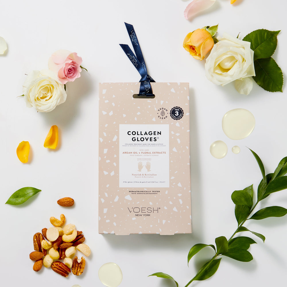 Voesh | Collagen Gloves 3 Pack with Argan Oil & Floral Extracts