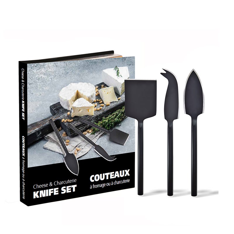 Cheese Knives Set of 3 - Black Matte Finish