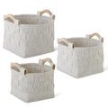 Round Woven Felt Baskets Cream Assorted Size