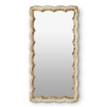 Mirror Rectangle Scalloped Edge Cream Gold Wood 39.25"