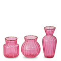 Vase Pink Glass Ribbed small