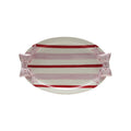 Stoneware Dish With Bow Hand Painted White Pink Red