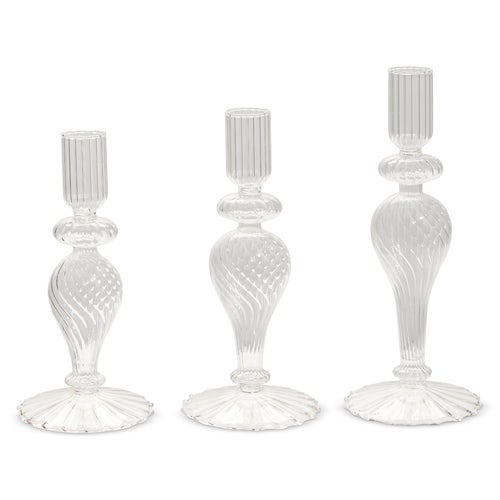 Candle Stick Holders Glass Assort