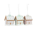 Pastel Gingerbread House Ornaments - Assorted
