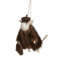 Mouse Ornament with Fur Coat, Handbag & Beret