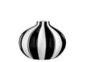 Vase Gourd Shape Black White 5.5 "