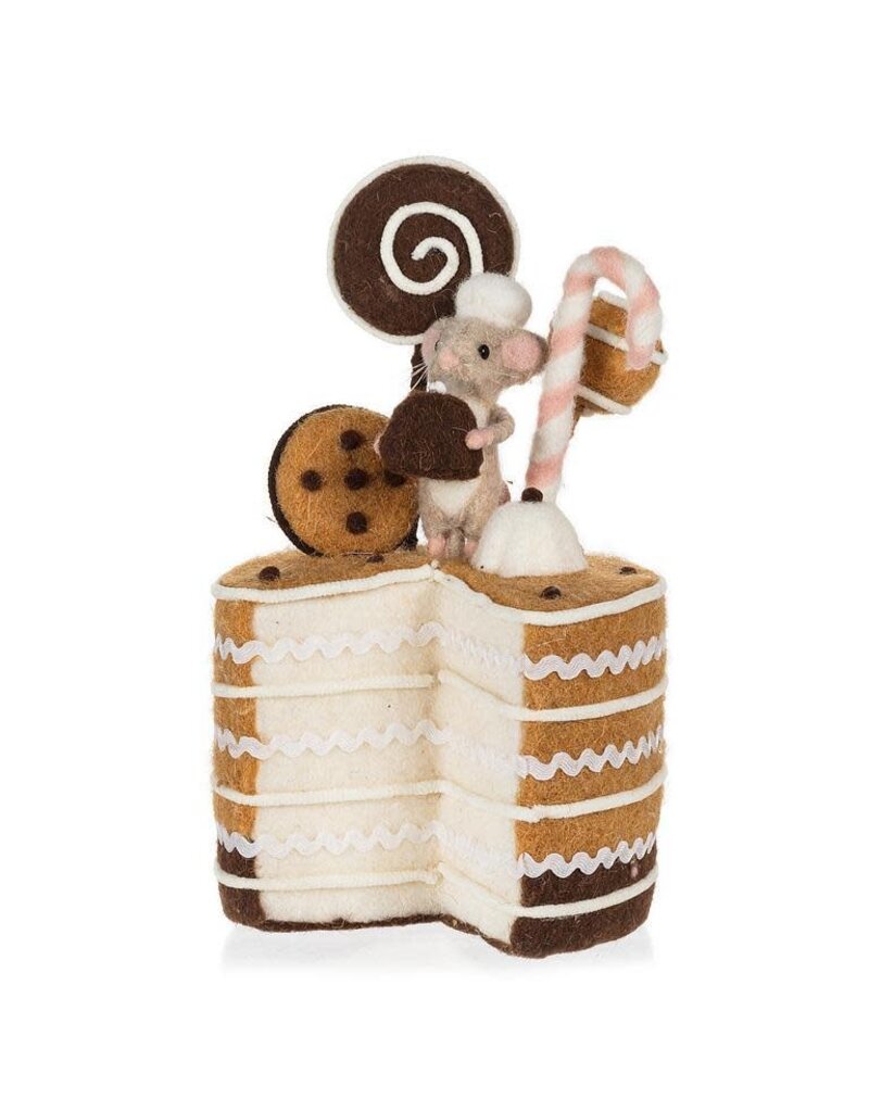 Large Layer Cake with Mouse Figurine