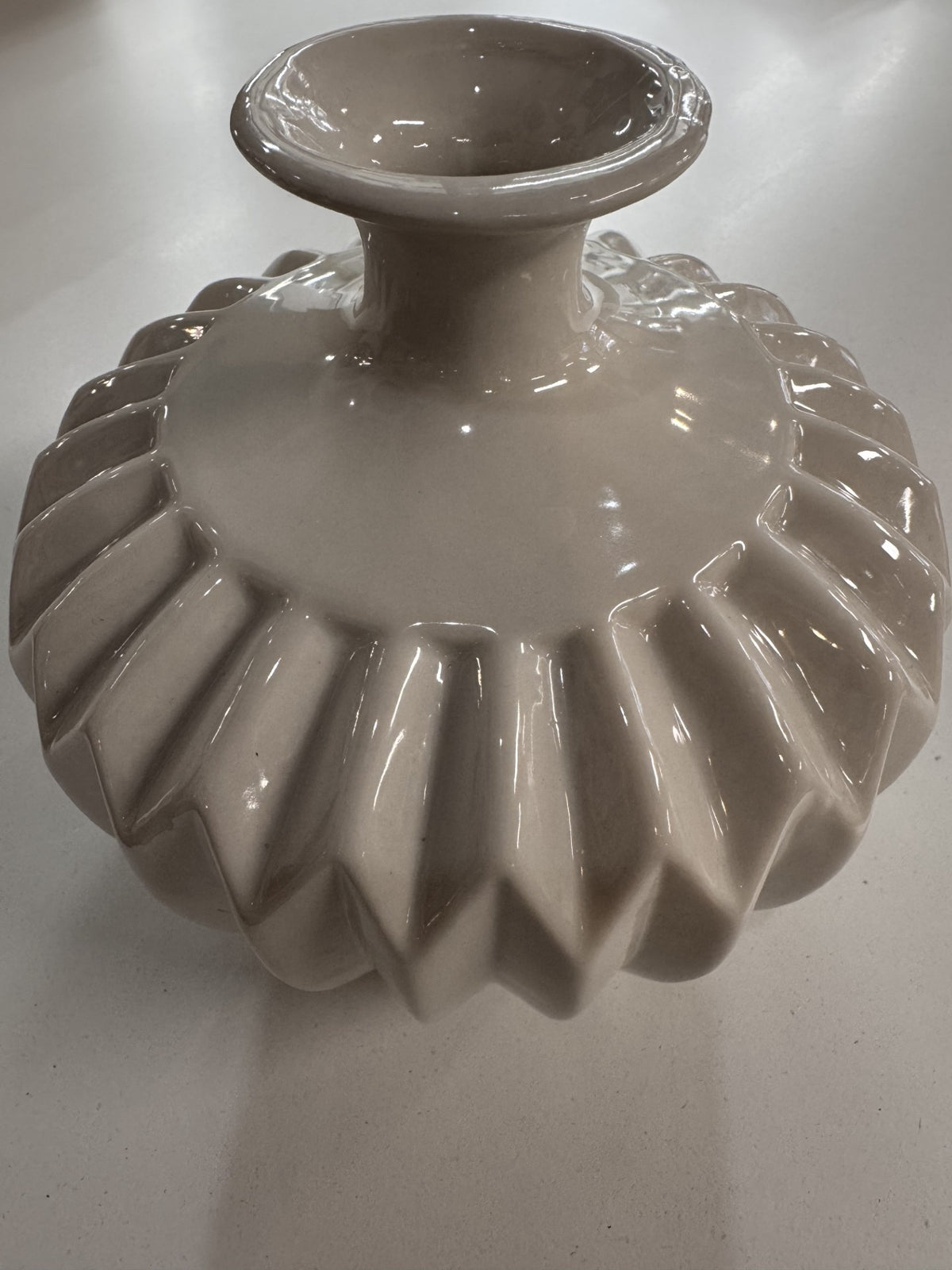 White Porcelain Accordian Vases - Assorted
