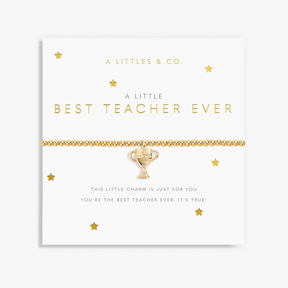 A Littles & Co | Best Teacher Ever Bracelet - Gold-Tone