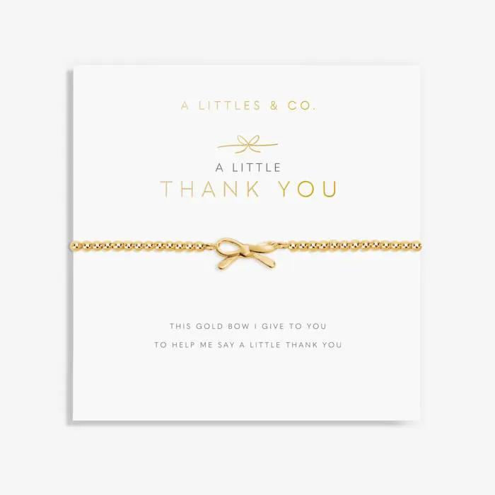 A Littles & Co | Thank You Bow Bracelet - Gold-Tone