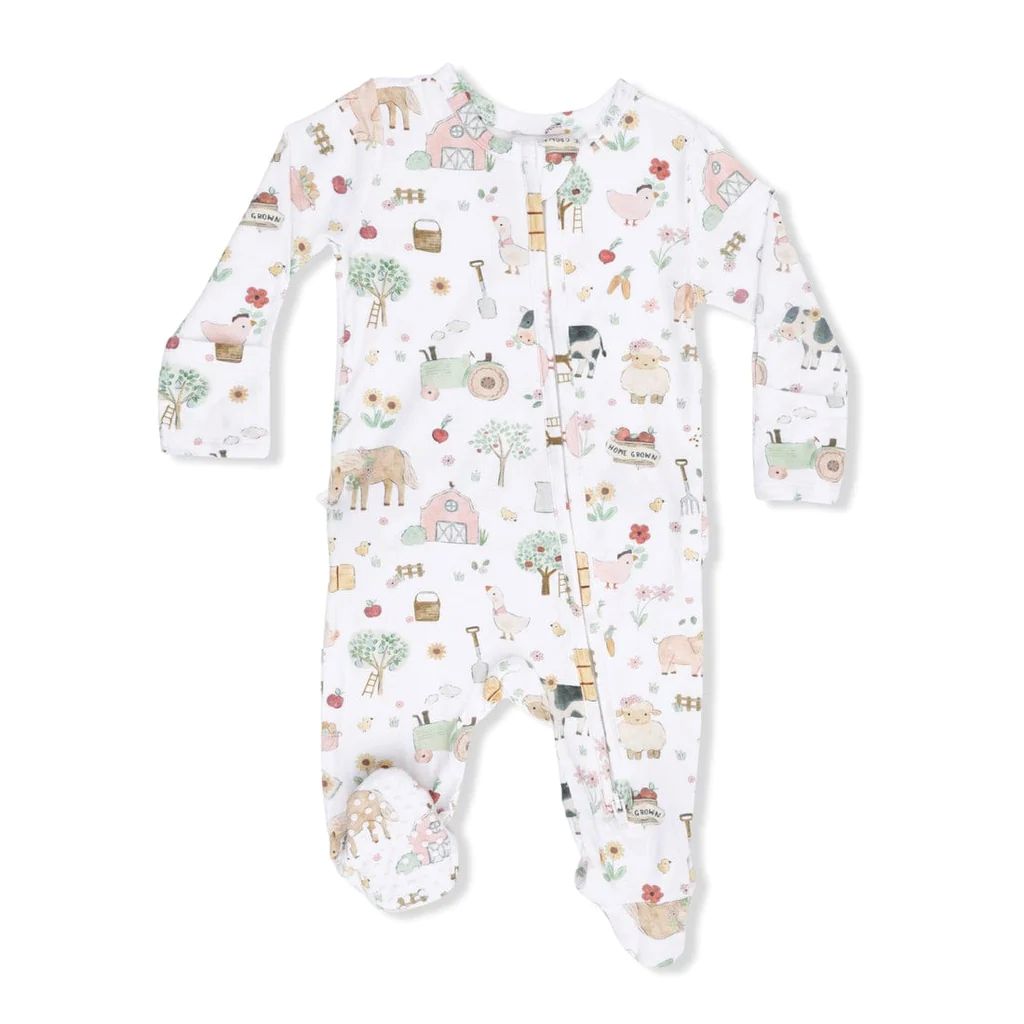 Farm Animal  Footie Newborn Zippered