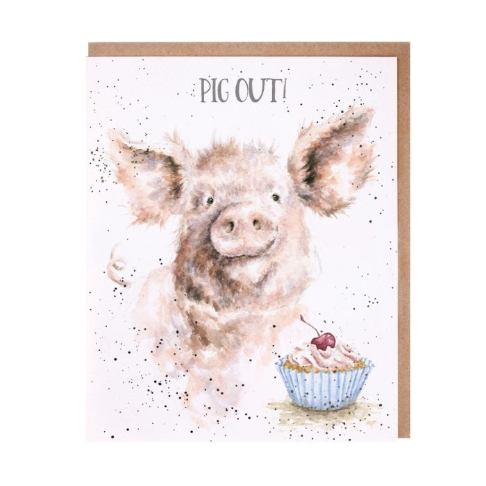 Wrendale Designs | Pig Out Birthday Card