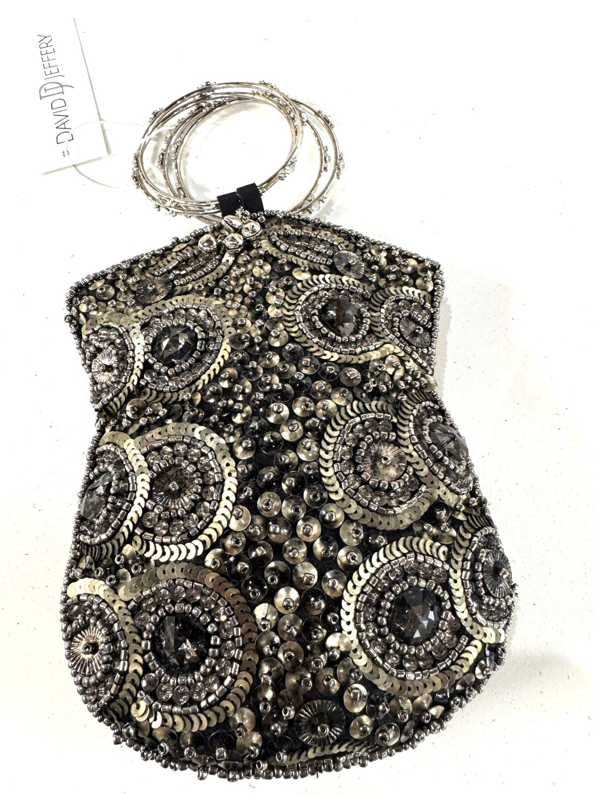Evening Bag Black Gold Beaded David Jefferies