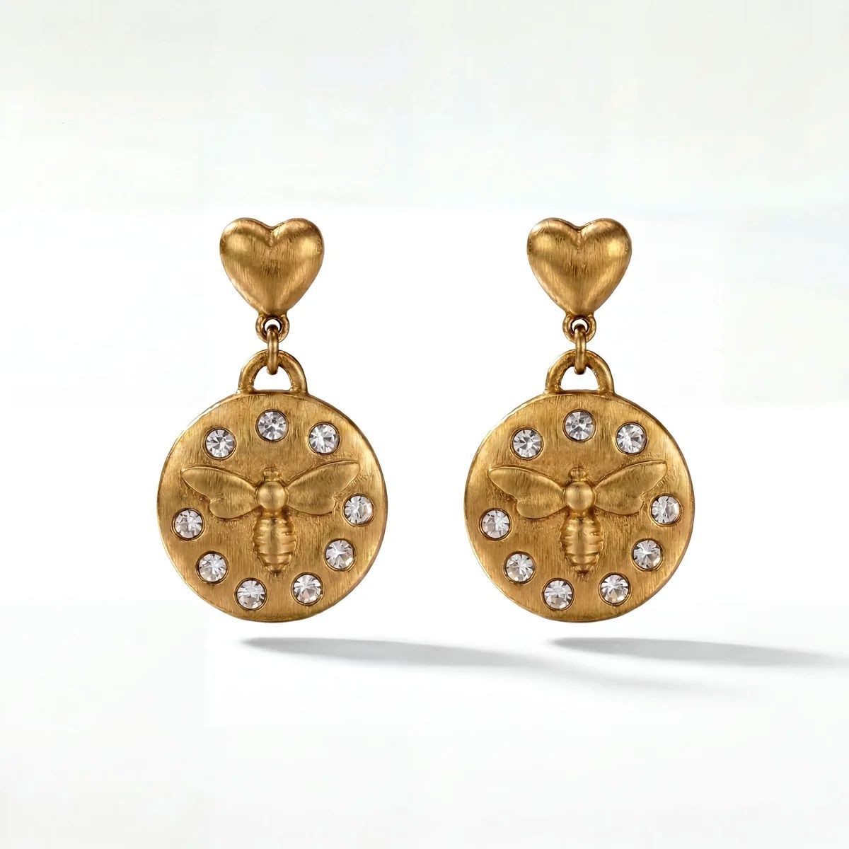 Earrrings Bee Antique Gold Valentine Rouge