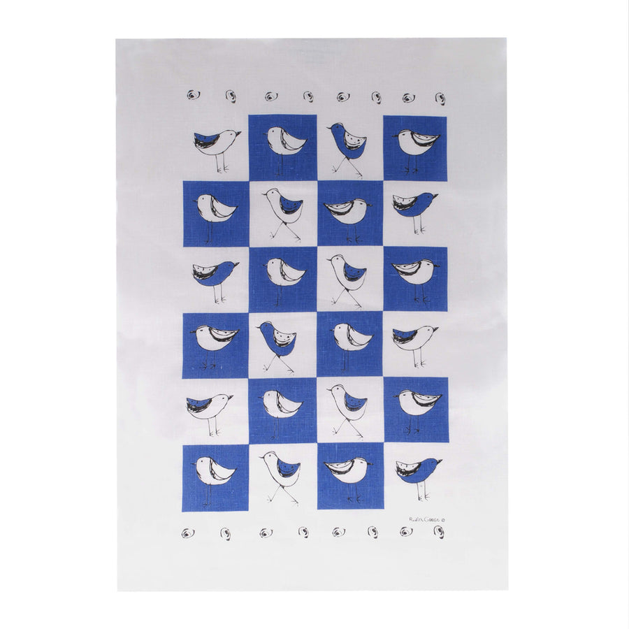 Raingoose | Blue Bird Linen Tea Towel