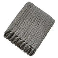Chenille Basket Weave Throw Blanket - Charcoal