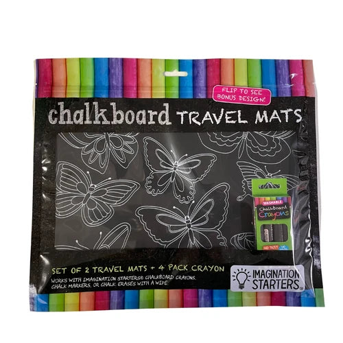 Reusable Coloring Travel Mat Set - Princess & Butterfly