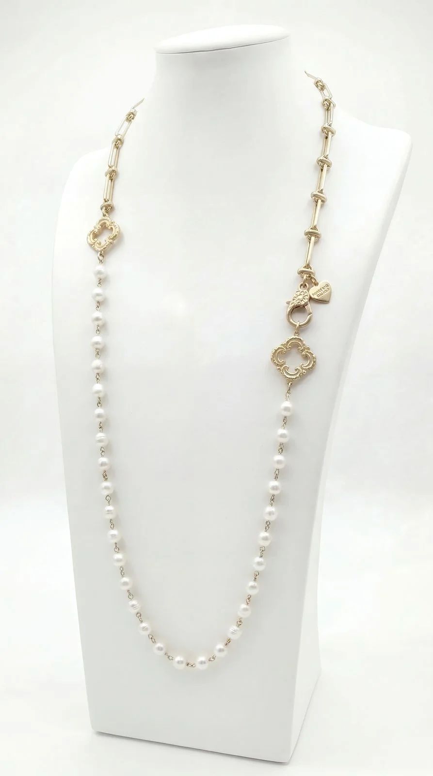 Necklace Class & Sass Long Matt Gold Valentine  Rouge