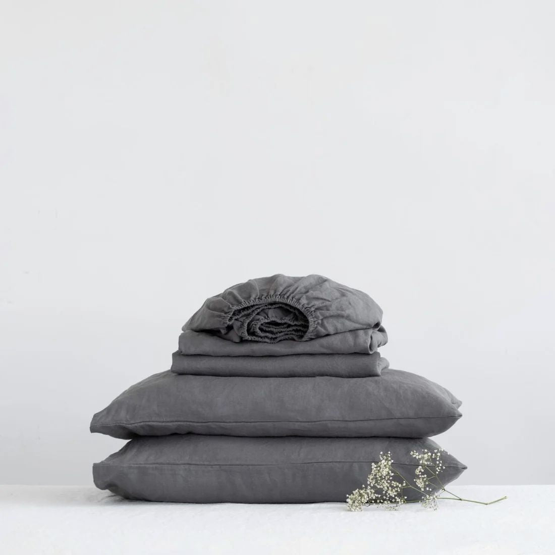Linen Tales | Slate Linen Sheet Set - King