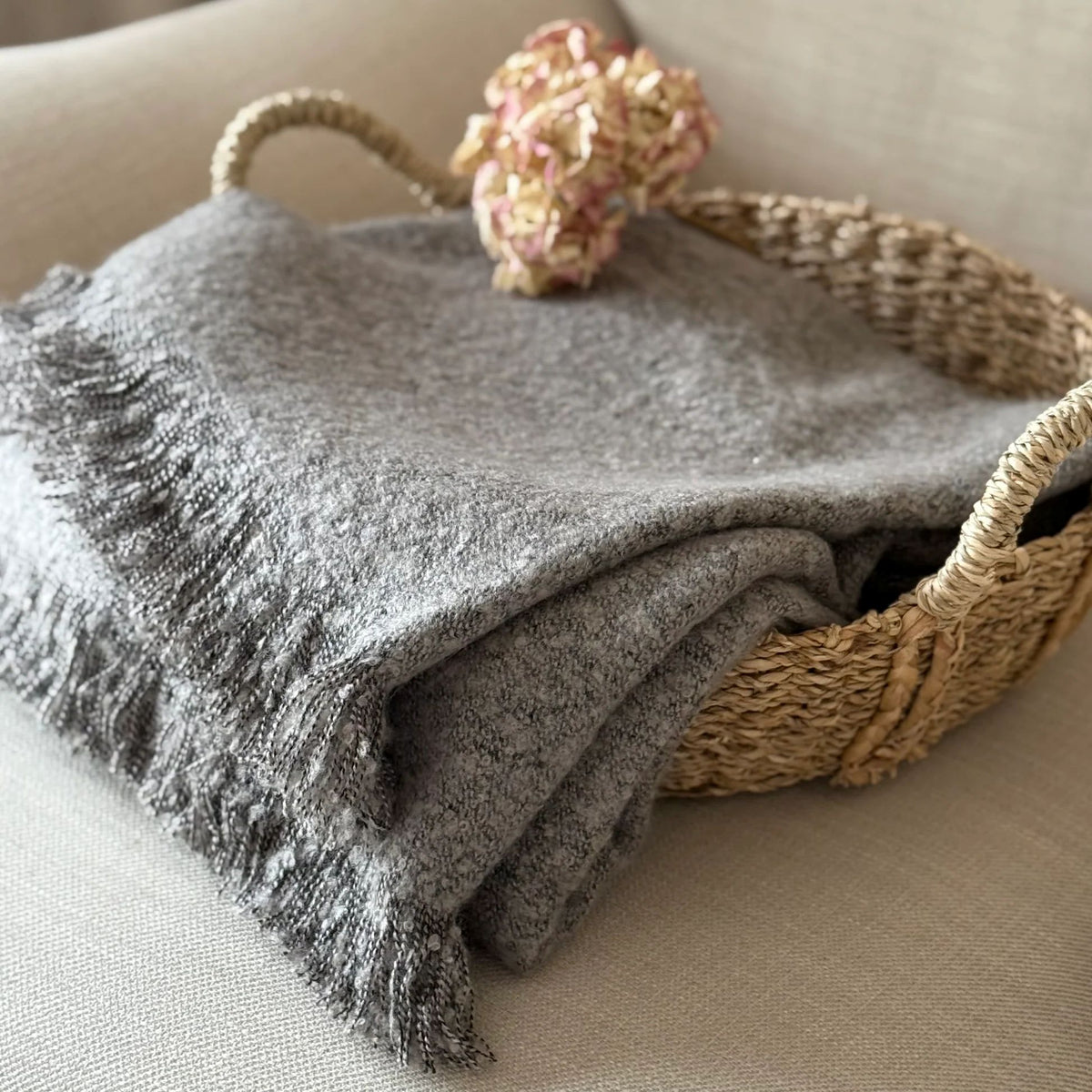 Throw Grey Boucle Indaba