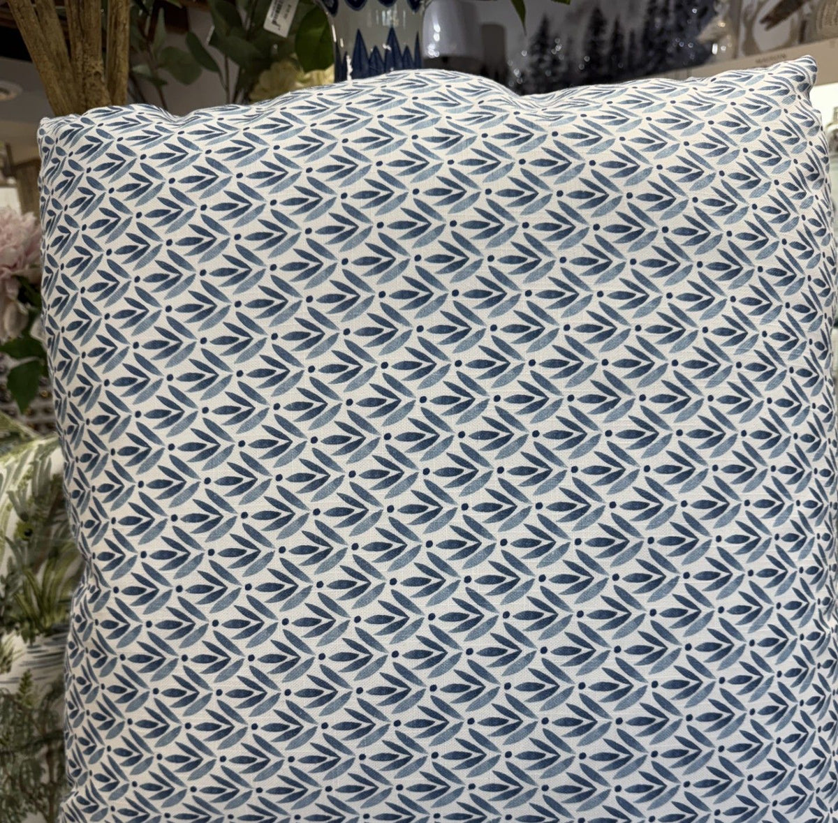 Pillow Beth Denim Blue Down Filled 22 x 22 "