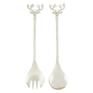 CREATIVE BRANDS | Silver Stag Salad Server Set