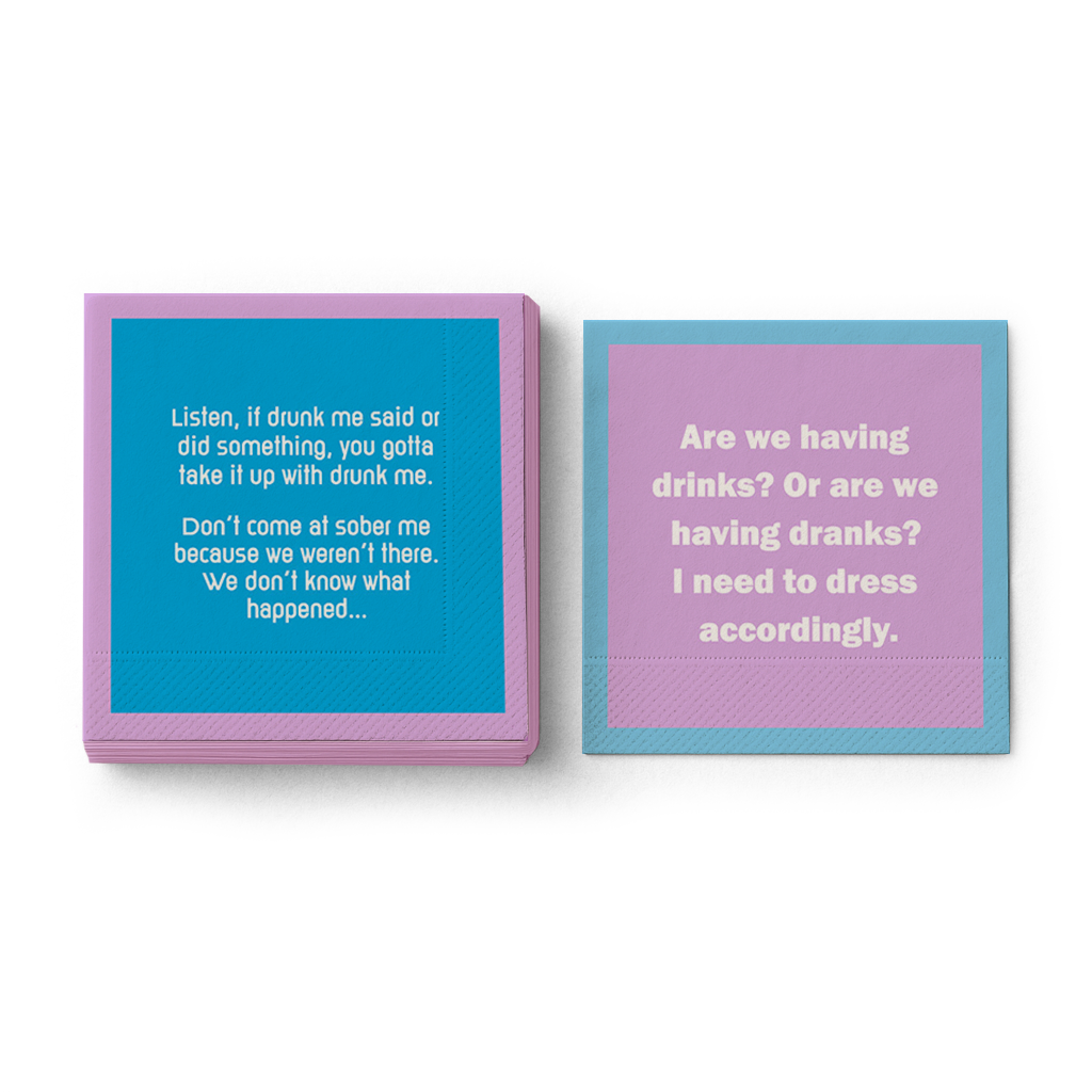 Drinks on Me | Drunk Me Cocktail Napkins