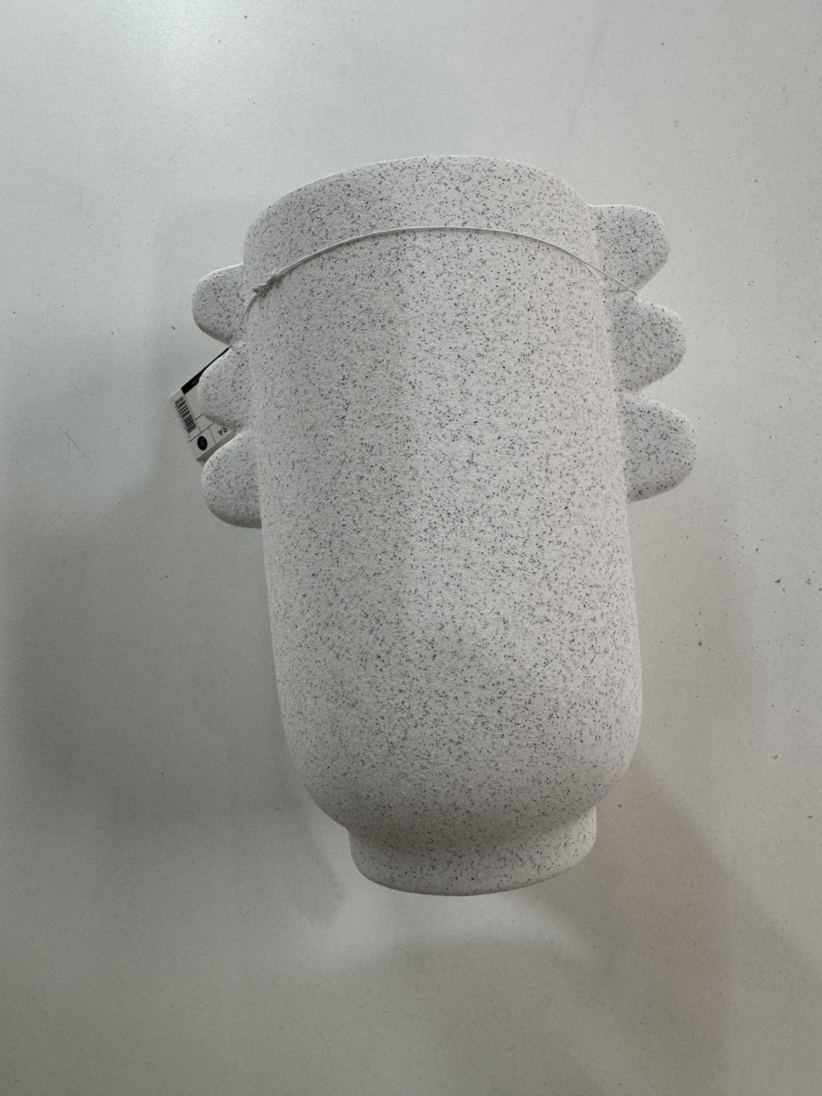 Tall White Sand Textured Vase