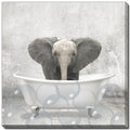 Baby Elephant Bath Wall Art 18 x 18"