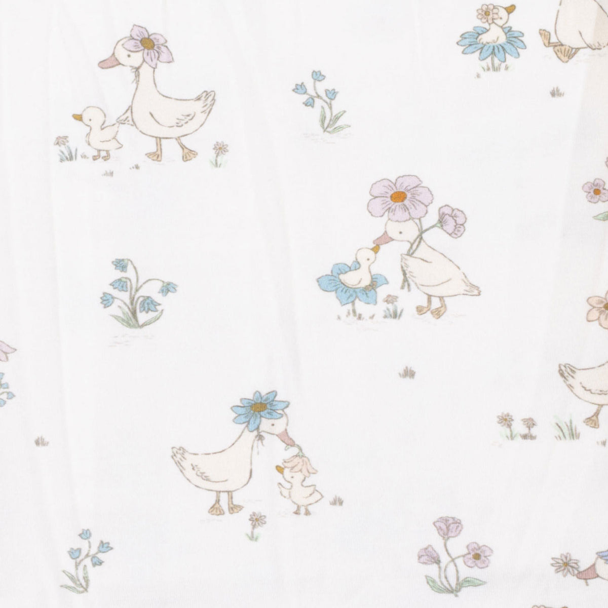 Newborn Gown & Headband - Flowered Ducklings