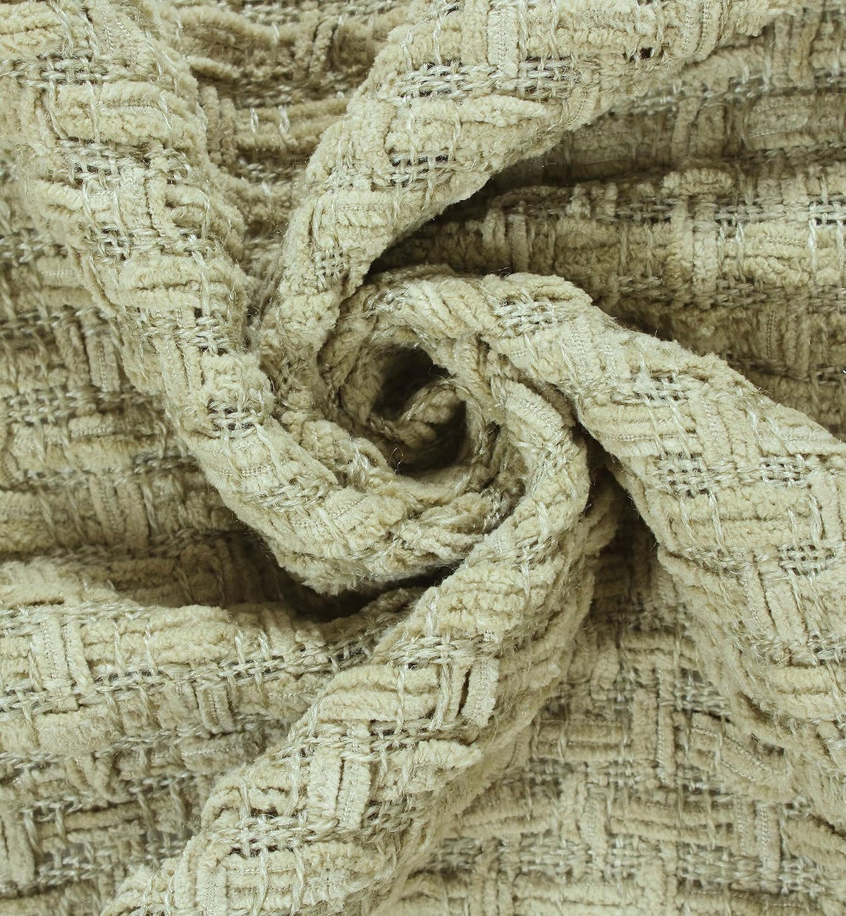 Chenille Basket Weave Throw Blanket - Green
