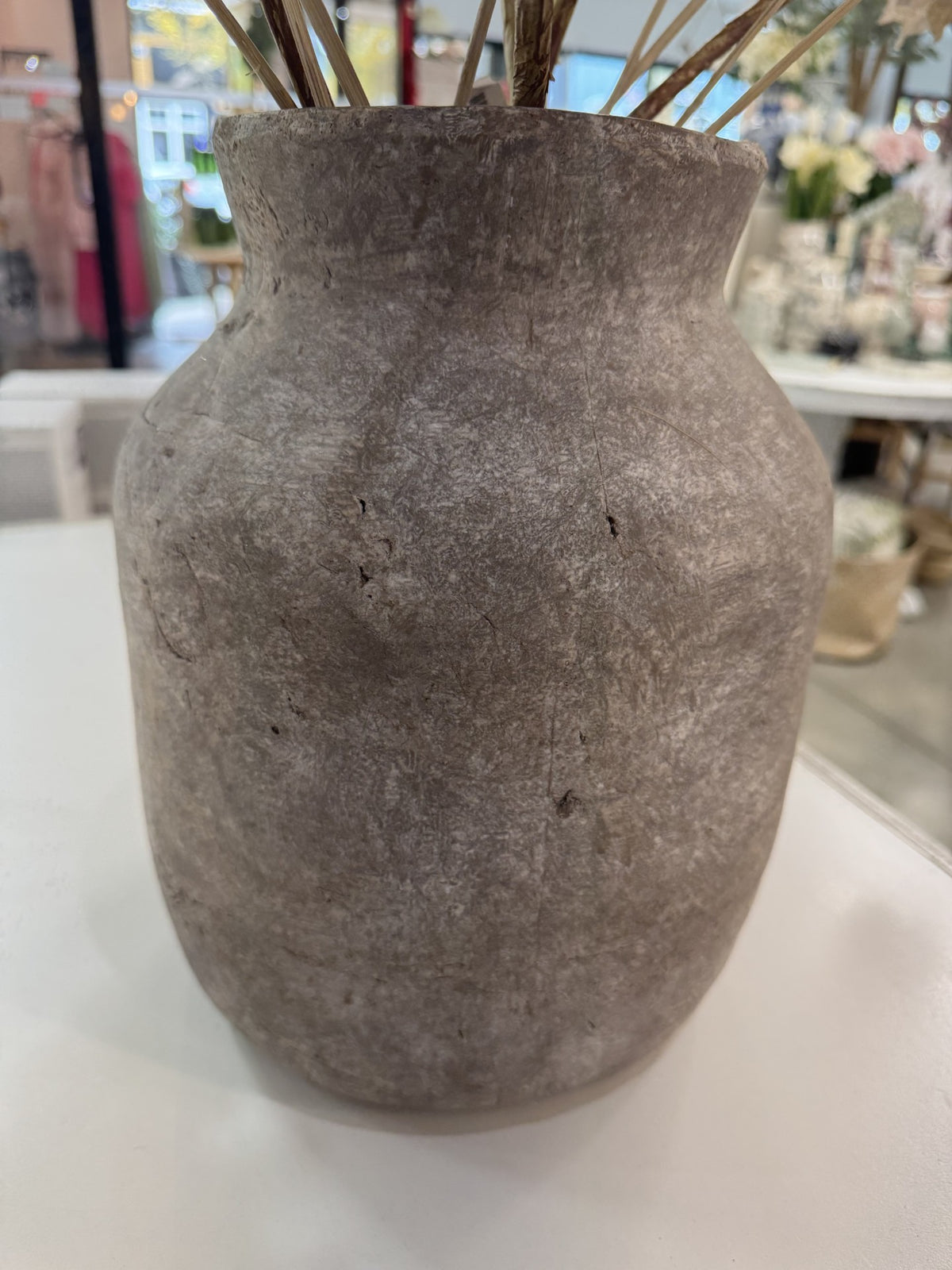 Grey Wash Terracotta Vase