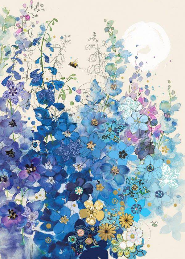 Blue Delphinium Card