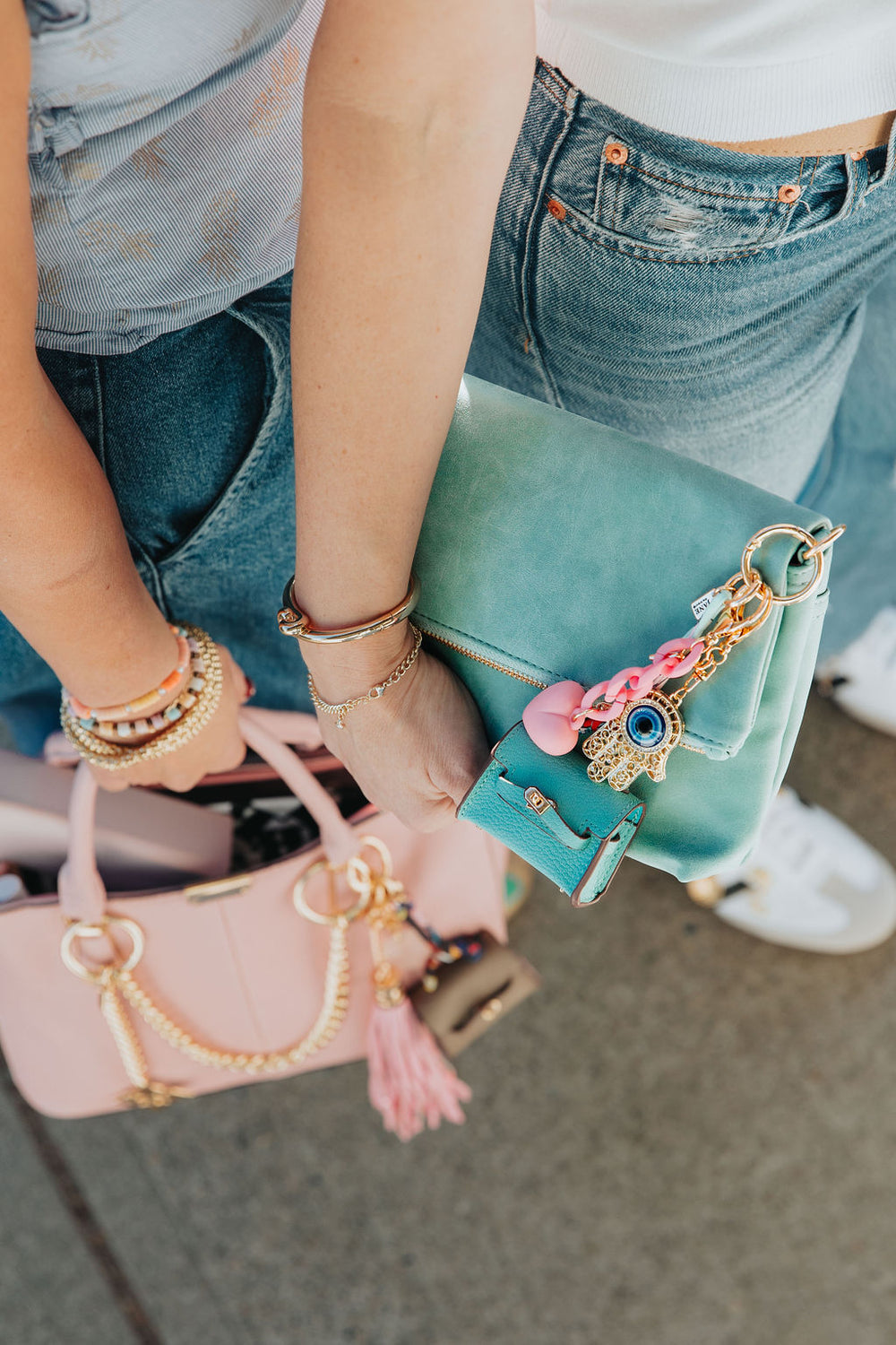 Birkin Bag Purse Charm - Blue