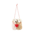 Felt Dog Couple Ornament with Red Heart