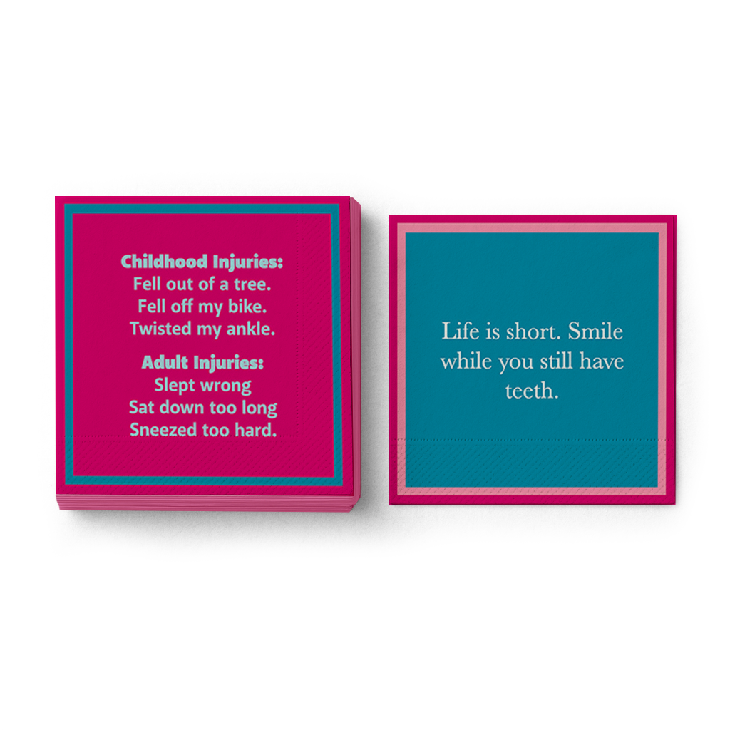 Drinks on Me | Life Is Short Cocktail Napkins