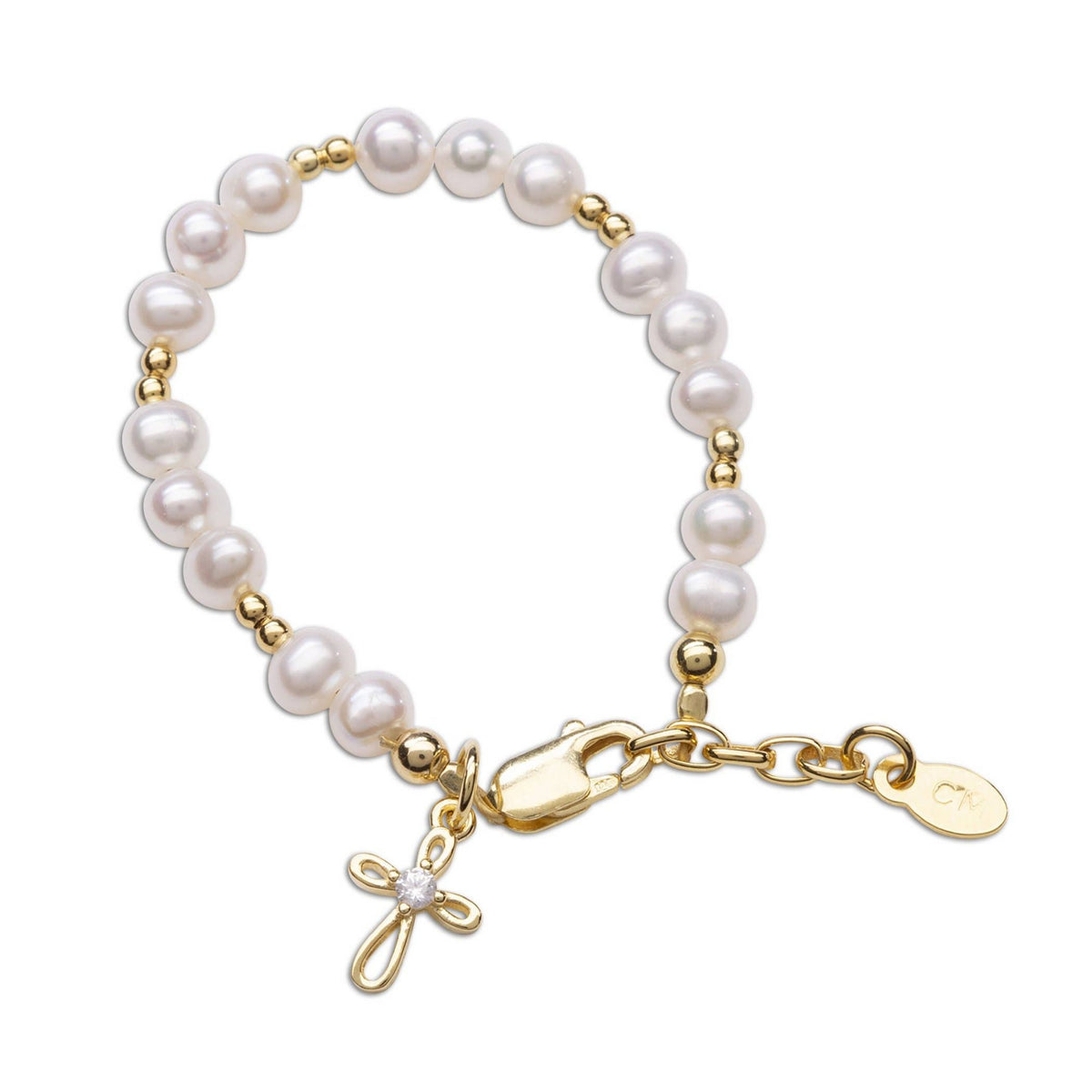 Baby Mae Pearl Cross Bracelet | Cherished Moments